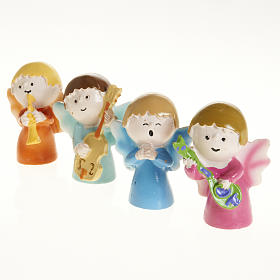 Anges musiciens peints 4 pcs s1