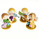 Angels in resin with animals and instruments, 4 pieces s1