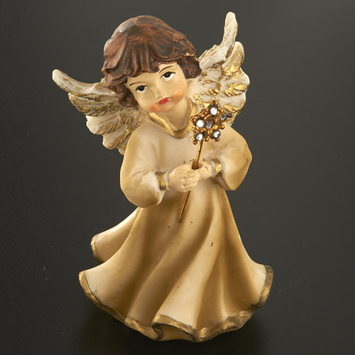 Angels in resin with flower, 4 pieces 12cm 5