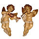 Couple of Angels playing music in painted wood, to hang s1