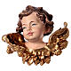 Angel head statue looking right in Valgardena wood s1