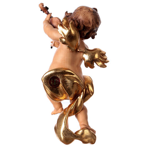 Putto with violin in wood from Valgardena 4