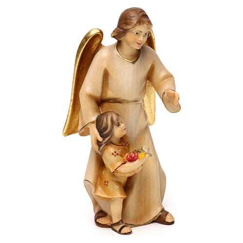 Guardian angel statue with girl modern in Valgardena wood 4