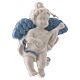 Petit ange avec mandoline céramique Deruta ailes bleues 10x10x5 cm s2