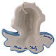 Face of angel to hang in white ceramic Deruta with blue wings 9x9x3 cm s2