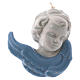 Gesicht von Engelchen zum Aufhängen aus glasierter Keramik von Deruta, 10 x 5 x 5 cm s1