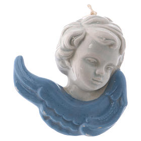 Volto angioletto da appendere in ceramica smaltata Deruta 10x5x5 cm