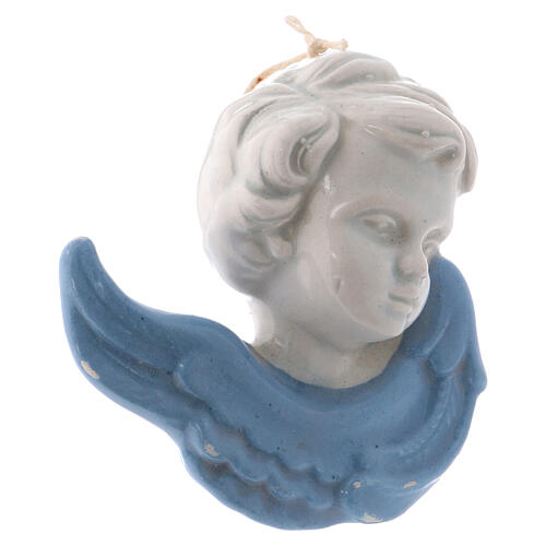 Twarz aniołka do zawieszenia z ceramiki emaliowanej Deruta 10x5x5 cm 2
