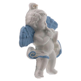 Angel with trumpet 10 cm in terracotta made in Deruta