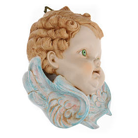 Cabeça de anjo com olhos verdes 19 cm Fontanini s3