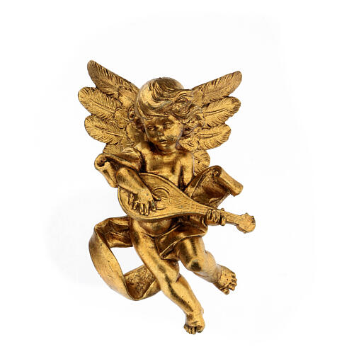 Goldener Engel mit Mandoline, Fontanini, (17 cm) 1