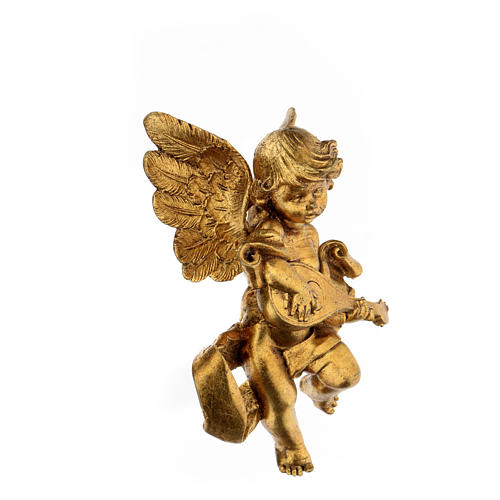 Anioł złoty z mandoliną Fontanini 17 cm 3