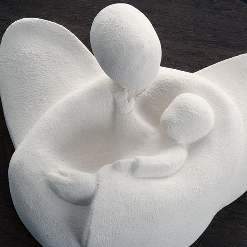 Guardian angel figurine, embrace model, stylized 4