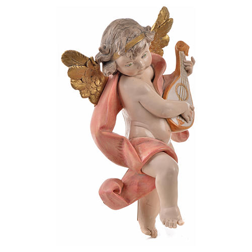 Anjo com bandolim Fontanini 36 cm efeito porcelana 2