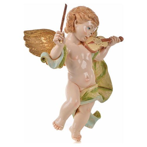Anjo com violino Fontanini 27 cm acabamento porcelana 2