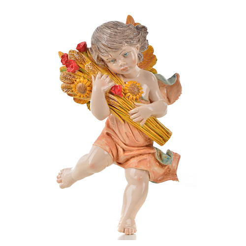 Ángel del verano con trigo Fontanini símil porcelana para belén con figuras de altura media 17 cm 1