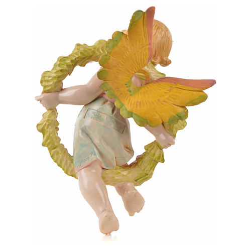 Ángel de la primavera con flores Fontanini símil porcelana para belén de altura media 17 cm 2