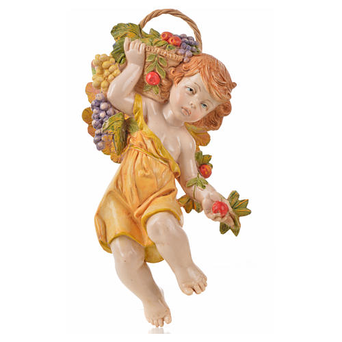 Anioł Jesieni z winogronem Fontanini cm 17 typu porcelana 1