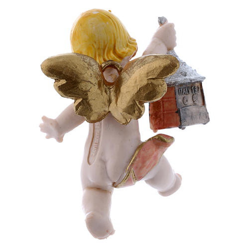 Anioł z latarnią różowy Fontanini cm 7 typu porcelana 2