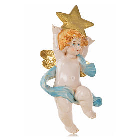 Engel mit blauem Stern Fontanini 7 cm, ähnlich zu Porzellan