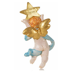 Ángel con estrella azul Fontanini 7 cm. símil porcelana