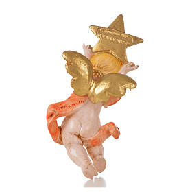 Ángel con estrella rosada Fontanini 7 cm. símil porcelana