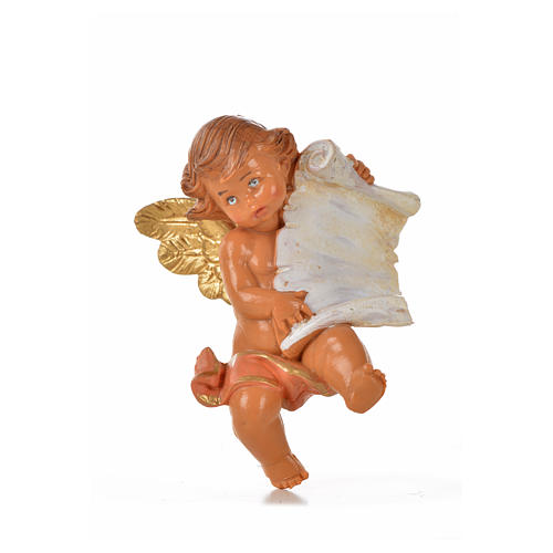 Anioł z pergaminem różowy Fontanini cm 7 1