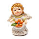 Resin angel figurine with orange flower and glitter 6 cm s1