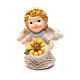 Angel in resin with yellow glitter flower 6 cm s1