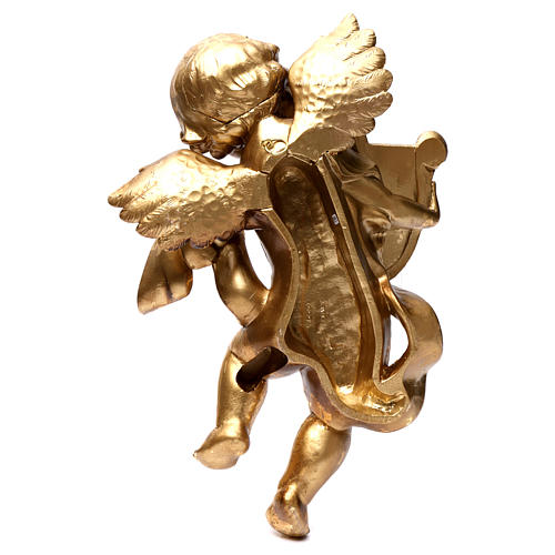 Anioł Złoto listek 40 cm z harfą 4