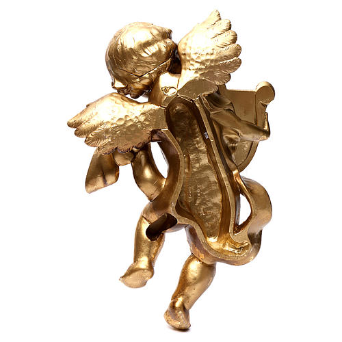 Anioł Złoto listek 40 cm z harfą 5