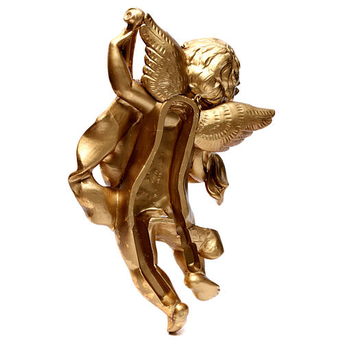 Anjo Ouro folha com violino 40 cm 4