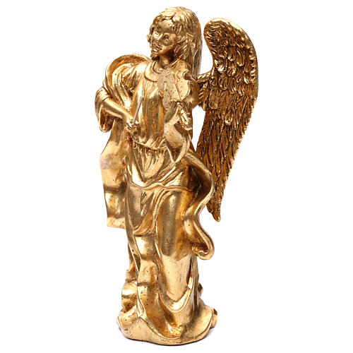 Anioł stojący 35 cm złoty listek 3