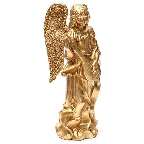 Stehender goldener Engel mit Mandoline, 35 cm 4