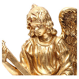 Standing angel 35 gold with hand-decorated mandolin