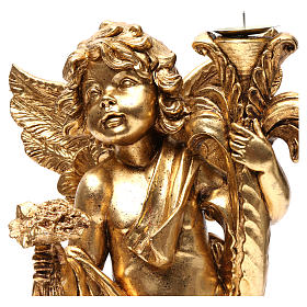 Anioł świecznik Złoty listek 45 cm