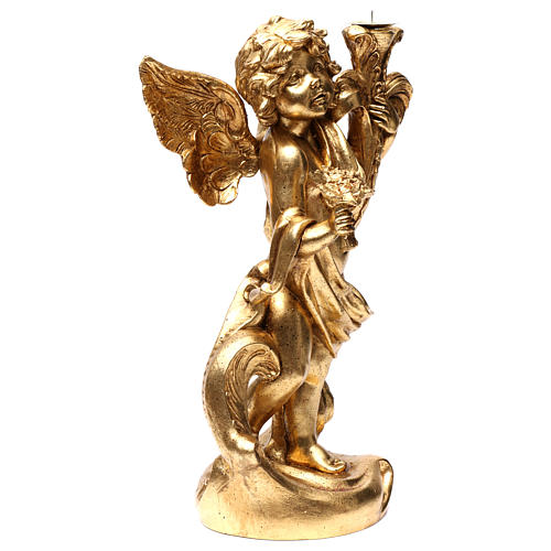 Anioł świecznik Złoty listek 45 cm 4