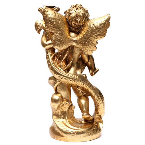 Anioł świecznik Złoty listek 45 cm 5