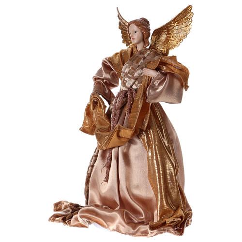 Angel in resin with golden robe 35 cm 3