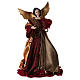 Ángel resina vestido rojo verde 35 cm s1