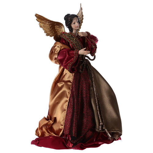 Resin Angel with green and red robe 35 cm 4
