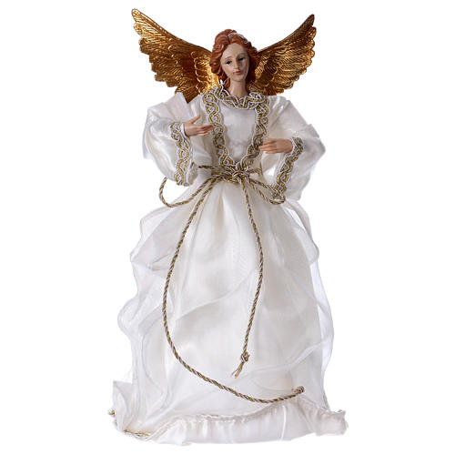 Anioł z tkaniną białą z żywicy 35 cm 1