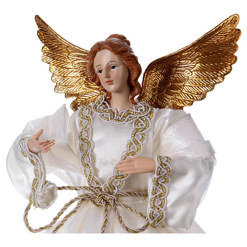 Anioł z tkaniną białą z żywicy 35 cm 2