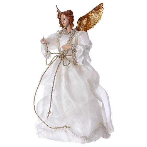 Anioł z tkaniną białą z żywicy 35 cm 3