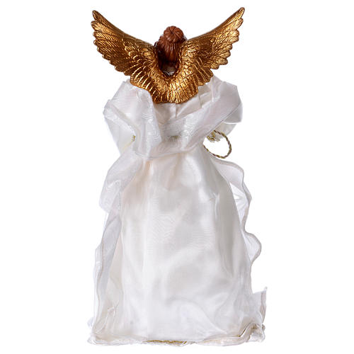 Anioł z tkaniną białą z żywicy 35 cm 5