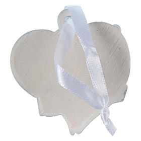 Angeli 6 cm in resina colorata su cuore azzurro da appendere 20 pz conf.