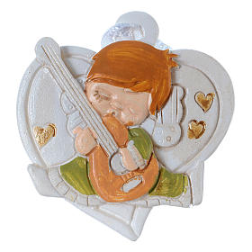 Angel 4 cm on white heart to be hanged 20 pieces