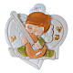 Angel 4 cm on white heart to be hanged 20 pieces s1