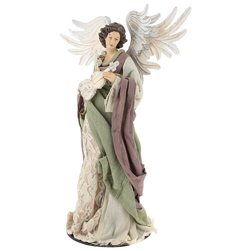 Angel 40 cm in Shabby Chic style in resin and tempera 3