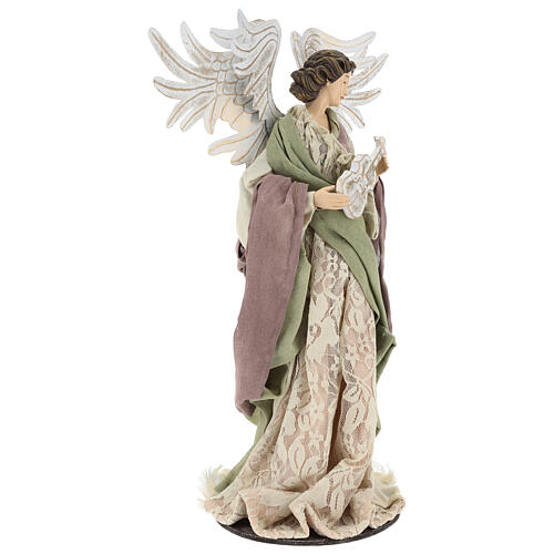 Angel statue 40 cm with violin clothing in gauze and lace 4